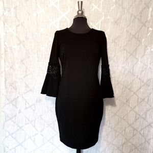 Tommy Hilfiger Bell Sleeve Witchy Fairy Grunge Black Dress Size 6 New